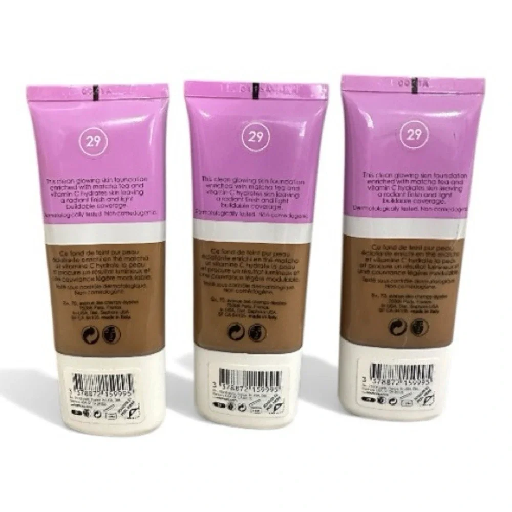 Sephora Clean Glowing Skin Foundation Lot Of 3 Full Size Number 29 Foundation
